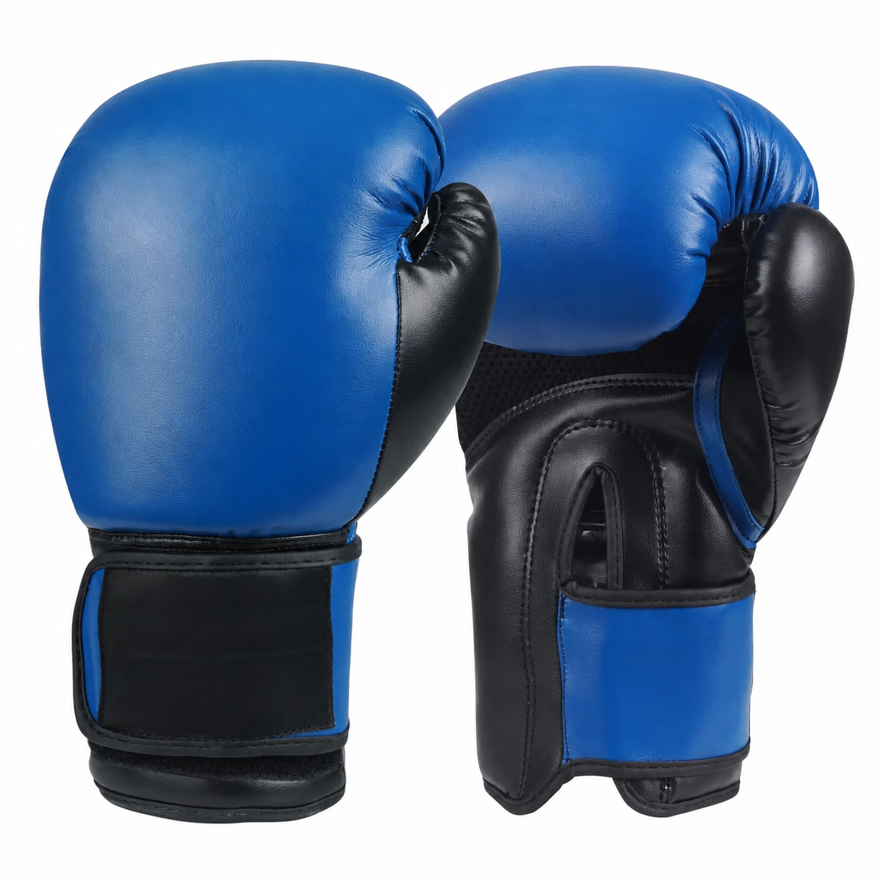 Boxing Gloves PU Leather Black & Blue OEM & Private Label Manufacturer